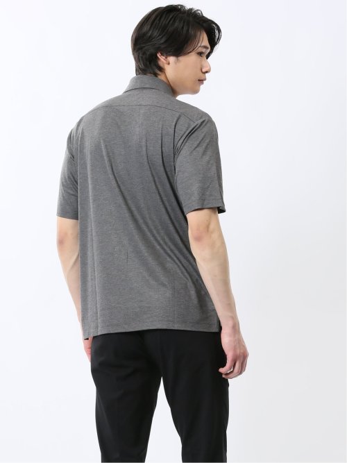 接触冷感 ワイドカラー 半袖ポロシャツ