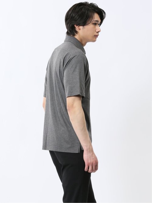 接触冷感 ワイドカラー 半袖ポロシャツ