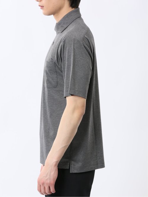 接触冷感 ワイドカラー 半袖ポロシャツ