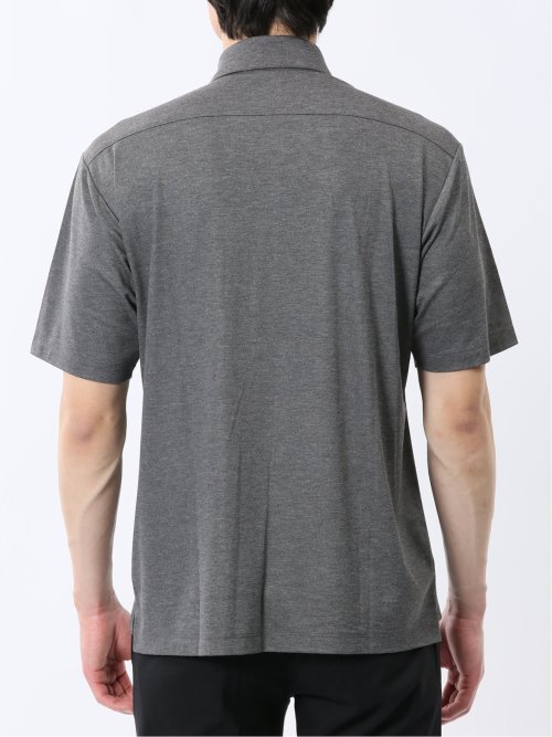 接触冷感 ワイドカラー 半袖ポロシャツ