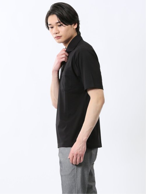 接触冷感 ワイドカラー 半袖ポロシャツ