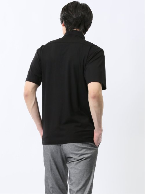 接触冷感 ワイドカラー 半袖ポロシャツ