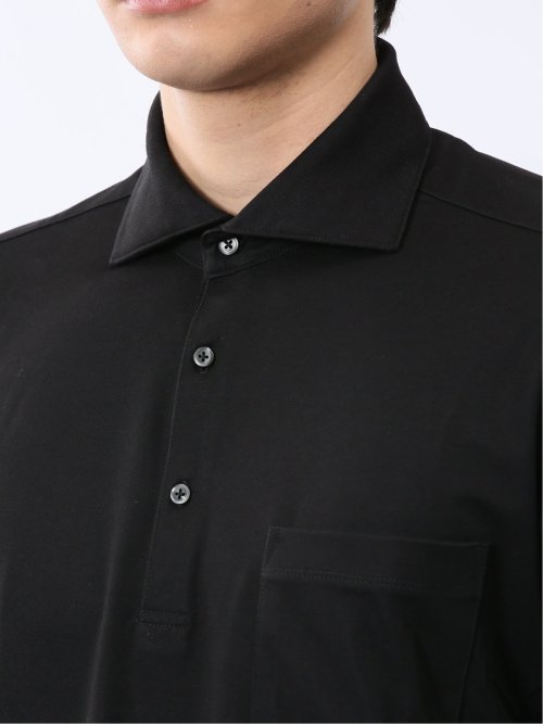 接触冷感 ワイドカラー 半袖ポロシャツ