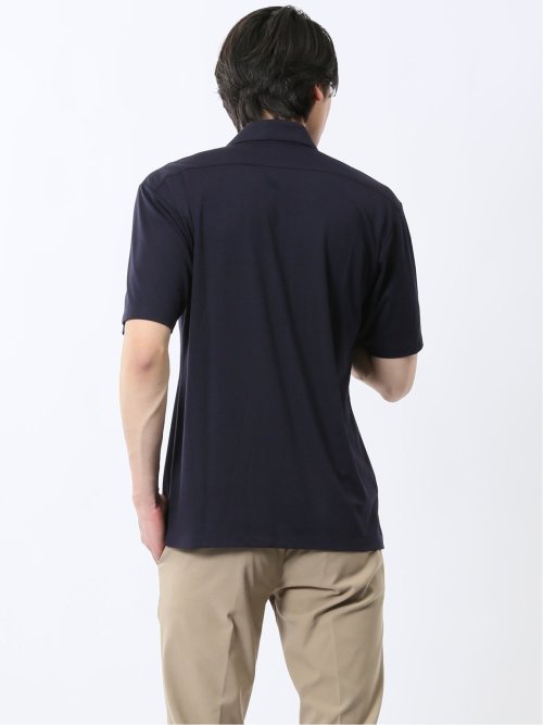 接触冷感 ワイドカラー 半袖ポロシャツ