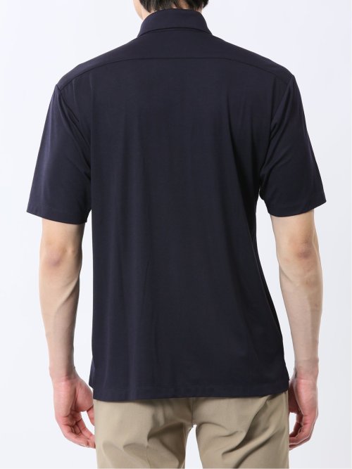 接触冷感 ワイドカラー 半袖ポロシャツ