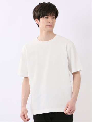 接触冷感 ストレッチ シルケットポンチ クルーネック 半袖 Tシャツ
