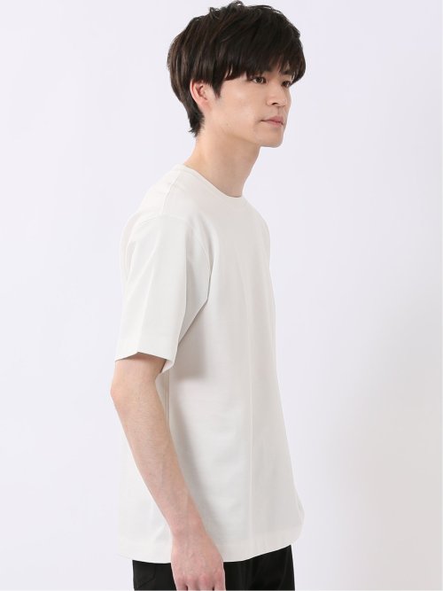 ストレッチ 接触冷感 抗菌防臭 UV シルケットポンチ 綿混 クルーネック 半袖 Tシャツ メンズ