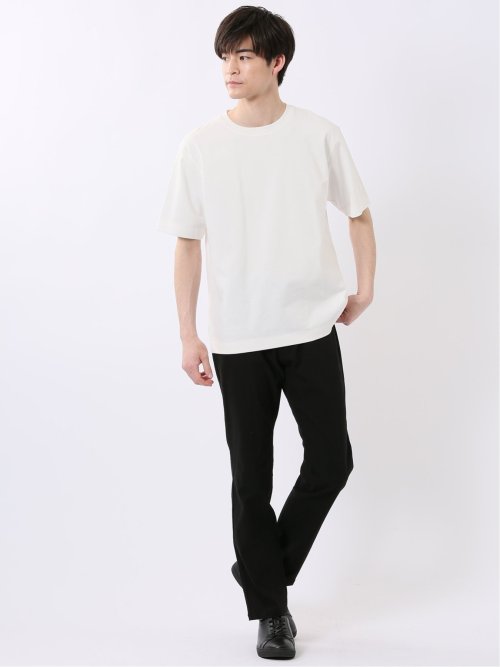 ストレッチ 接触冷感 抗菌防臭 UV シルケットポンチ 綿混 クルーネック 半袖 Tシャツ メンズ