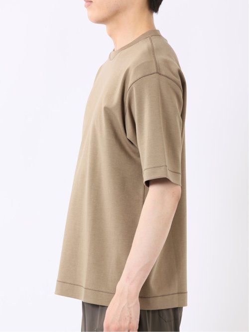 ストレッチ 接触冷感 抗菌防臭 UV シルケットポンチ 綿混 クルーネック 半袖 Tシャツ メンズ