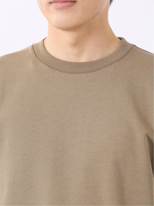 ストレッチ 接触冷感 抗菌防臭 UV シルケットポンチ 綿混 クルーネック 半袖 Tシャツ メンズ