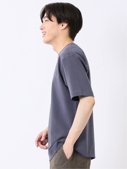 接触冷感 ストレッチ シルケットポンチ クルーネック 半袖 Tシャツ