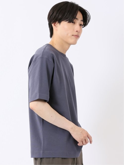 接触冷感 ストレッチ シルケットポンチ クルーネック 半袖 Tシャツ
