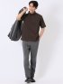 ストレッチ 接触冷感 抗菌防臭 UV シルケットポンチ 綿混 ボタンダウン 半袖 ポロシャツ メンズ