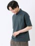 ストレッチ 接触冷感 抗菌防臭 UV シルケットポンチ 綿混 ボタンダウン 半袖 ポロシャツ メンズ