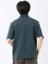 ストレッチ 接触冷感 抗菌防臭 UV シルケットポンチ 綿混 ボタンダウン 半袖 ポロシャツ メンズ