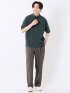 ストレッチ 接触冷感 抗菌防臭 UV シルケットポンチ 綿混 ボタンダウン 半袖 ポロシャツ メンズ