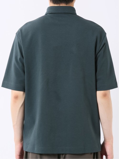 ストレッチ 接触冷感 抗菌防臭 UV シルケットポンチ 綿混 ボタンダウン 半袖 ポロシャツ メンズ