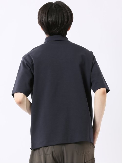 ストレッチ 接触冷感 抗菌防臭 UV シルケットポンチ 綿混 ボタンダウン 半袖 ポロシャツ メンズ