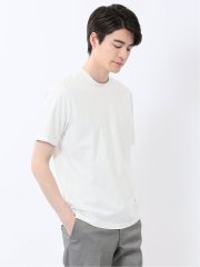 【DRESS T-SHIRT】綿ストレッチ スロープネック半袖Tシャツ