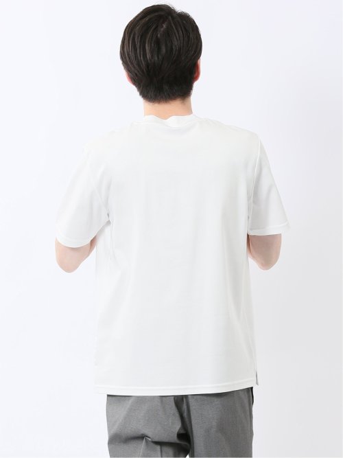 【DRESS T-SHIRT】綿ストレッチ スロープネック半袖Tシャツ
