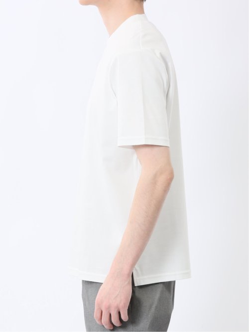 【DRESS T-SHIRT】綿ストレッチ スロープネック半袖Tシャツ