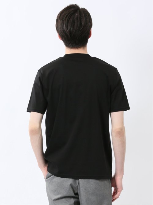 【DRESS T-SHIRT】綿ストレッチ スロープネック半袖Tシャツ