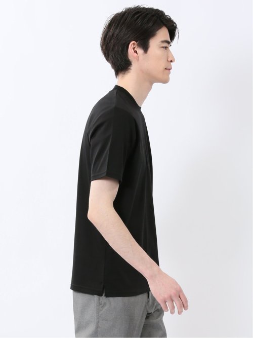 【DRESS T-SHIRT】綿ストレッチ スロープネック半袖Tシャツ