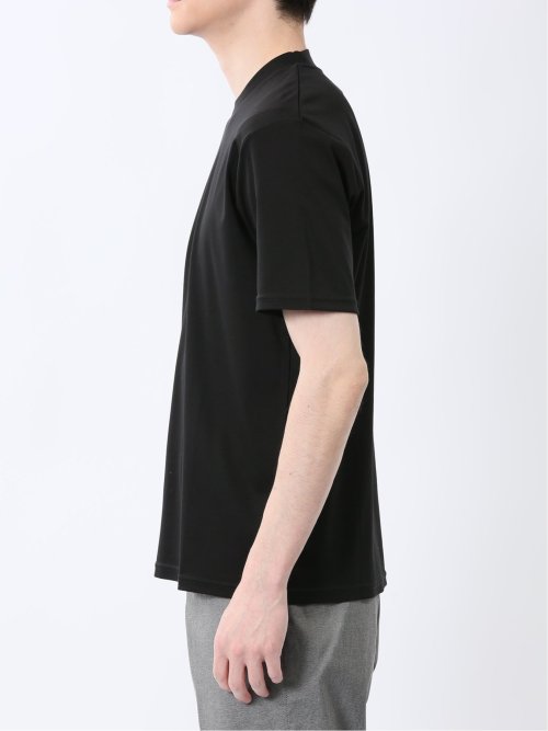 【DRESS T-SHIRT】綿ストレッチ スロープネック半袖Tシャツ