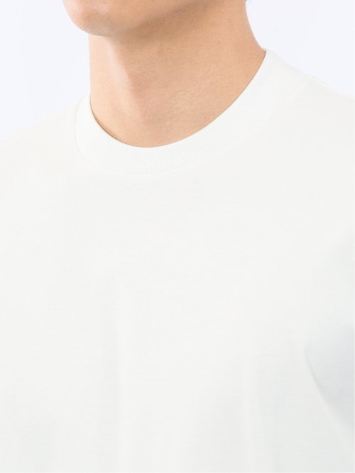 Tシャツ メンズ 半袖 ストレッチ 接触冷感 抗菌防臭 UV 綿 コットン 無地 シルケット スムス スロープネック ドレスT