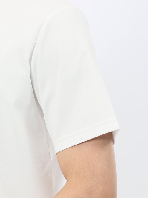 Tシャツ メンズ 半袖 ストレッチ 接触冷感 抗菌防臭 UV 綿 コットン 無地 シルケット スムス スロープネック ドレスT