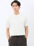 Tシャツ メンズ 半袖 ストレッチ 接触冷感 抗菌防臭 UV 綿 コットン 無地 シルケット スムス スロープネック ドレスT