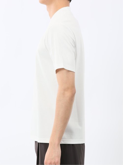 Tシャツ メンズ 半袖 ストレッチ 接触冷感 抗菌防臭 UV 綿 コットン 無地 シルケット スムス スロープネック ドレスT