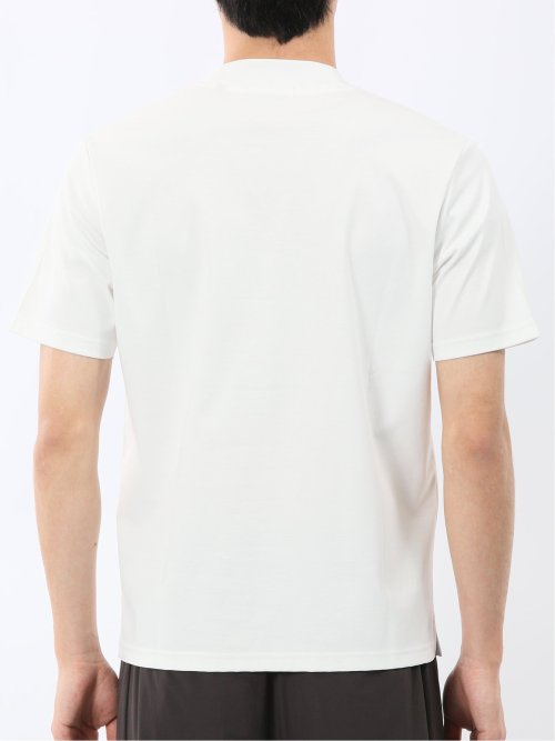 Tシャツ メンズ 半袖 ストレッチ 接触冷感 抗菌防臭 UV 綿 コットン 無地 シルケット スムス スロープネック ドレスT