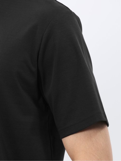 Tシャツ メンズ 半袖 ストレッチ 接触冷感 抗菌防臭 UV 綿 コットン 無地 シルケット スムス スロープネック ドレスT