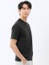 Tシャツ メンズ 半袖 ストレッチ 接触冷感 抗菌防臭 UV 綿 コットン 無地 シルケット スムス スロープネック ドレスT