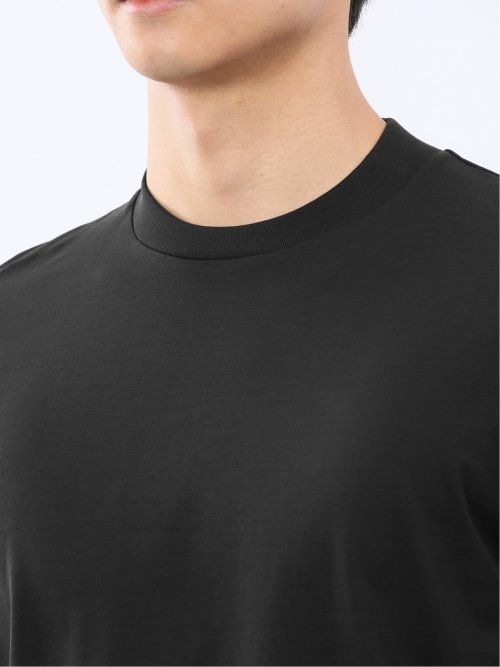 Tシャツ メンズ 半袖 ストレッチ 接触冷感 抗菌防臭 UV 綿 コットン 無地 シルケット スムス スロープネック ドレスT