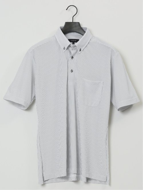 Biz クールアプリ ボタンダウン半袖 ビズポロ