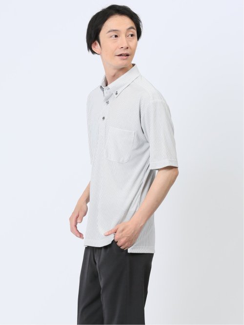 Biz クールアプリ ボタンダウン半袖 ビズポロ