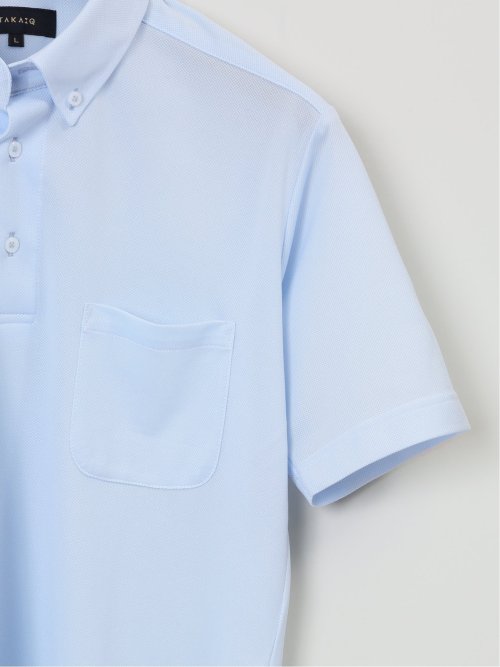 Biz クールアプリ ボタンダウン半袖 ビズポロ