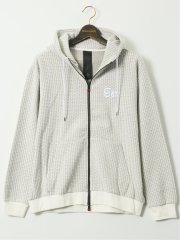 【大きいサイズ】ジーステージ/G-stage 格子柄 ジャガード 長袖 パーカー(セットアップ可能)