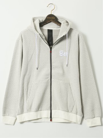 【大きいサイズ】ジーステージ/G-stage 格子柄 ジャガード 長袖 パーカー(セットアップ可能)