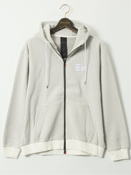 【大きいサイズ】ジーステージ/G-stage 格子柄 ジャガード 長袖 パーカー(セットアップ可能)