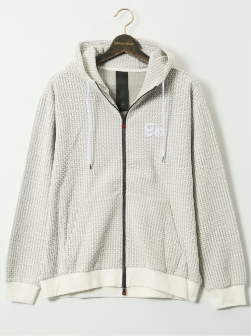 【大きいサイズ】ジーステージ/G-stage 格子柄 ジャガード 長袖 パーカー(セットアップ可能)