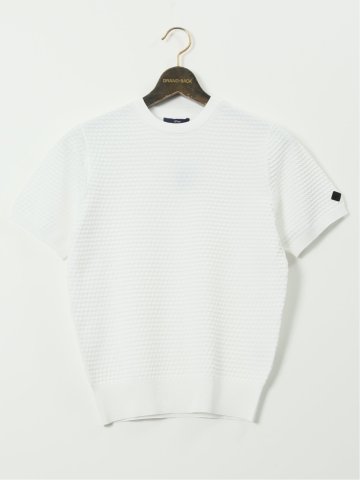 【大きいサイズ】ジーステージ/G-stage ストレッチ ウォッシャブル ブリスター クルー 半袖 ニット