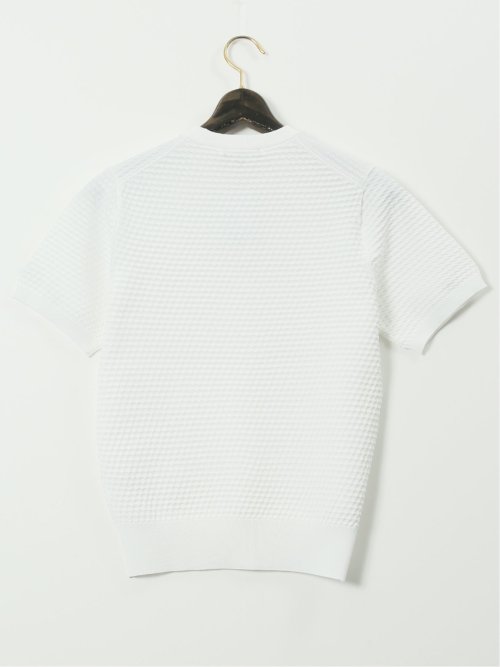 【大きいサイズ】ジーステージ/G-stage ストレッチ ウォッシャブル ブリスター クルー 半袖 ニット