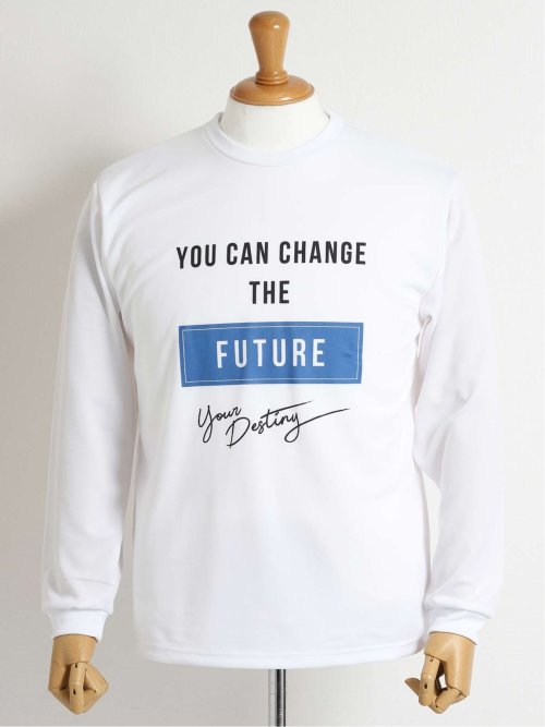 【大きいサイズ】グランバック/GRAND-BACK プリント クルーネック長袖Tシャツ