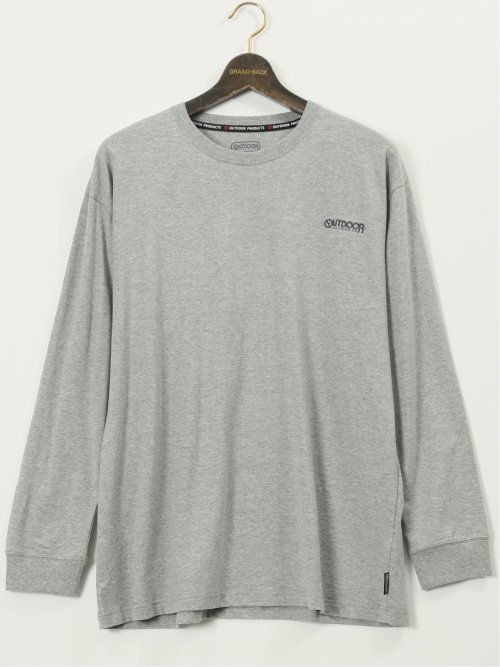 【大きいサイズ】アウトドアプロダクツ/OUTDOOR PRODUCTS 綿天竺 バックプリント クルー 長袖 Tシャツ