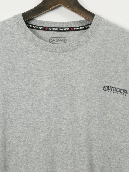 【大きいサイズ】アウトドアプロダクツ/OUTDOOR PRODUCTS 綿天竺 バックプリント クルー 長袖 Tシャツ