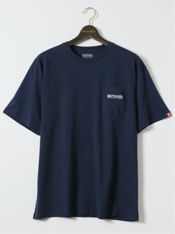 【大きいサイズ】アウトドアプロダクツ/OUTDOOR PRODUCTS 綿天竺 胸ポケット付き クルー 半袖 Tシャツ