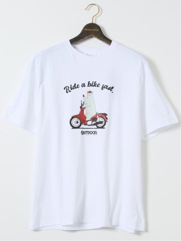 【大きいサイズ】アウトドアプロダクツ/OUTDOOR PRODUCTS 綿天竺 プリント クルー 半袖 Tシャツ